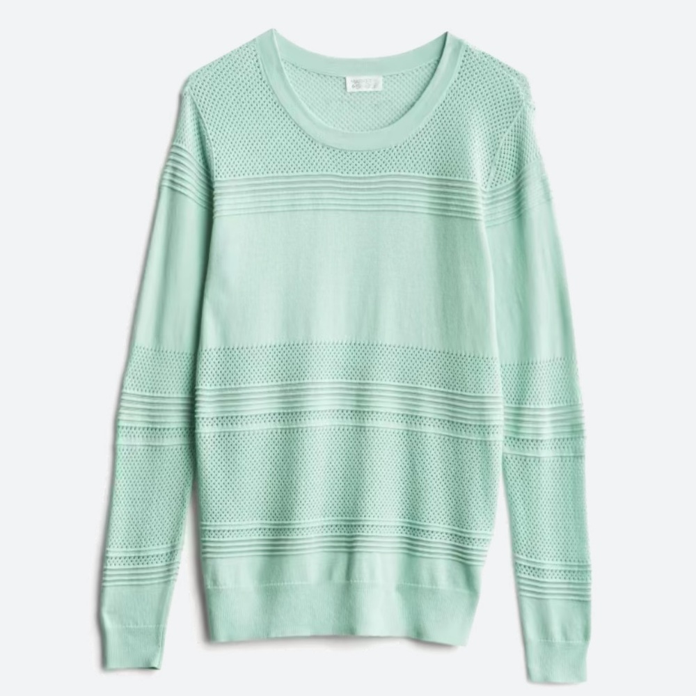 Market & Spruce Rowan textured cotton pullover Mint, size M